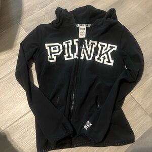 Black Hoodie with White PINK Logo size medium
